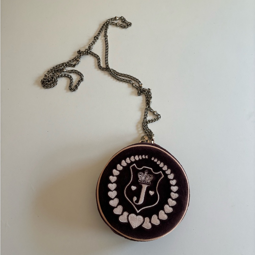 VINTAGE Y2K Juicy COUTURE Queen of Couture Chain MINI Bag Purse canteen 5” RARE